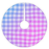 Pset Gingham Pink Blue Modern Simple Check Kerstboom Rok (Voorkant)