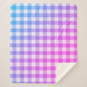 Pset Gingham Pink Blue Modern Simple Check Sherpa Deken (Voorkant)