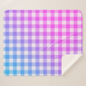 Pset Gingham Pink Blue Modern Simple Check Sherpa Deken (Voorkant (horizontaal))