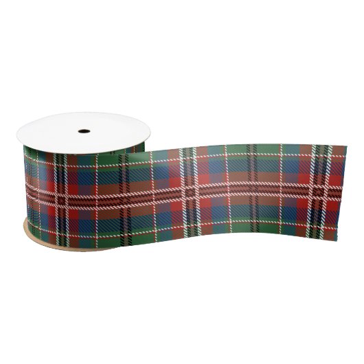 Pset Green en Red Tartan Clan MacCulloch Holiday Satijnen Lint (Spoel)