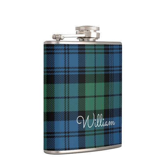 Pset Green Tartan Pap Birthday Speciaal gepersonal Heupfles (Rechts)