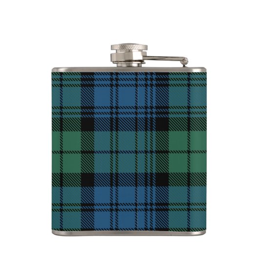 Pset Green Tartan Pap Birthday Speciaal gepersonal Heupfles (Achterkant)
