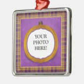 Pset Halloween Pumpkin Aangepaste fotoversiering Metalen Ornament (Links)