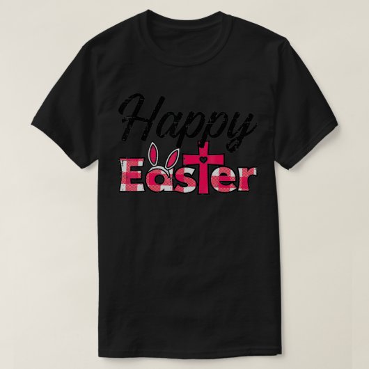 Pset Happy Paaster Bunny Ears Cross Cute Religies T-shirt (Design voorkant)