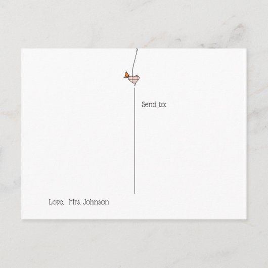 Pset Hearts en Butterflies ik mis jullie leraren Briefkaart (Achterkant)