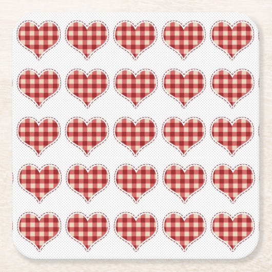 Pset Hearts Patroon Kartonnen Onderzetters (Voorkant)