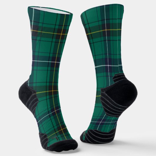 Pset Henderson Green Black Check Tartan Sokken (Gebogen)