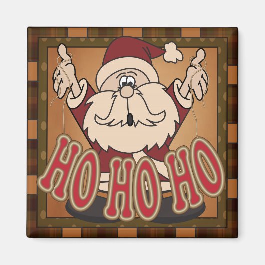 Pset Ho Ho Ho Holiday Santa Claus Gift Magneet (Voorkant)