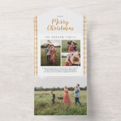 Pset-kerstfeestdag 4-fotofeestdag all in one uitnodiging (Binnen)