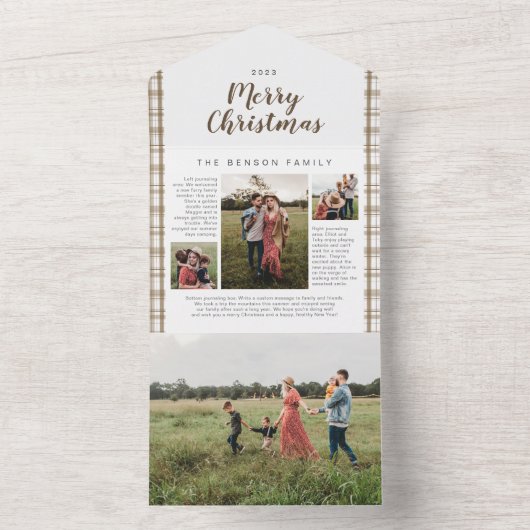 Pset KerstJournal Brown 4 All In One Uitnodiging (Binnen)