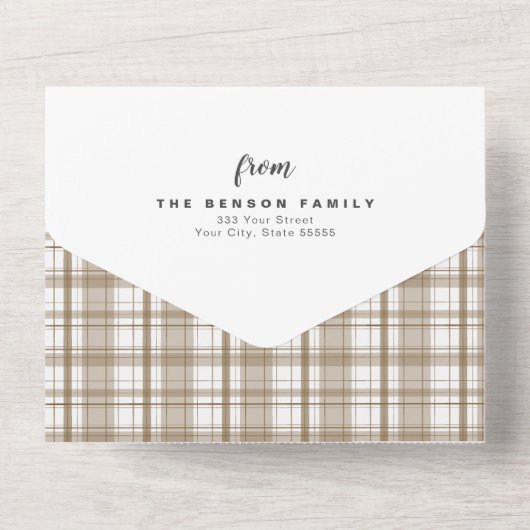 Pset KerstJournal Brown 4 All In One Uitnodiging (Achterkant)