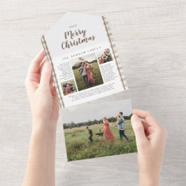 Pset KerstJournal Brown 4 All In One Uitnodiging