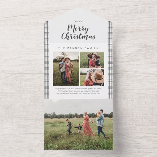 Pset-kerstkool 4-fotofeestdag all in one uitnodiging (Binnen)