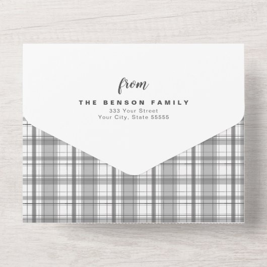 Pset-kerstkool 4-fotofeestdag all in one uitnodiging (Achterkant)