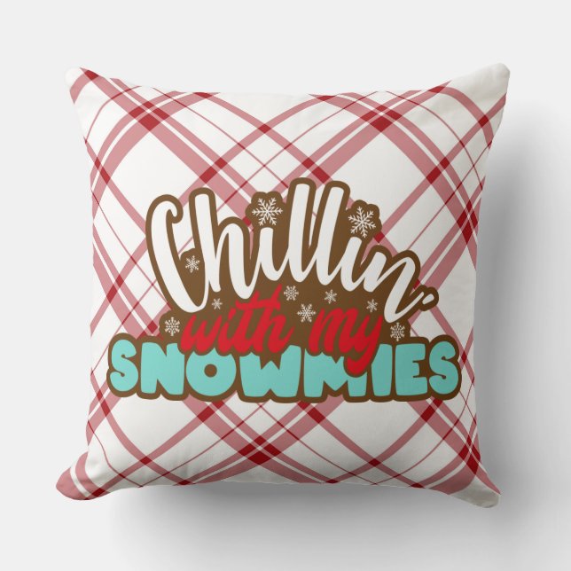 Pset Kerstmis Pillow Chillin met mijn konijnen Kussen (Voorkant)