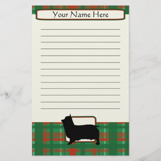 Pset Kerstmis Silky Terrier Stationery Briefpapier (Voorkant)