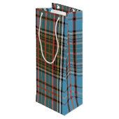 Pset Kerstmis Tartan Clan Anderson Wijn Cadeautas (Achterkant Gekanteld)