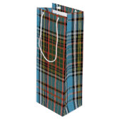 Pset Kerstmis Tartan Clan Anderson Wijn Cadeautas (Voorkant Gekanteld)