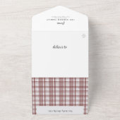 Pset-kerstrood 4-fotofeestdag all in one uitnodiging (Buitenkant)