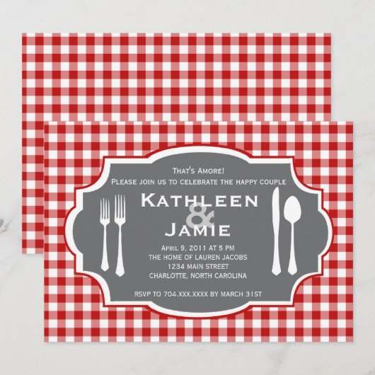 Pset Knife & Fork Uitnodiging (Voorkant / Achterkant)
