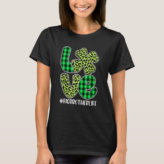 Pset Love Big Brother Shamrock St. Patricks Day F T-shirt (Voorkant)