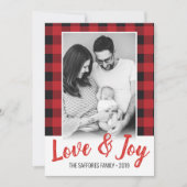 Pset Love & Joy Holiday-kerstfotokaart Feestdagenkaart (Voorkant)