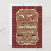Pset Lumberjack Baby Boy Shower Invitations Kaart (Voorkant)