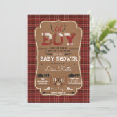 Pset Lumberjack Baby Boy Shower Invitations Kaart (Staand voorkant)