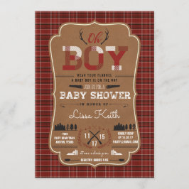 Pset Lumberjack Baby Boy Shower Invitations Kaart