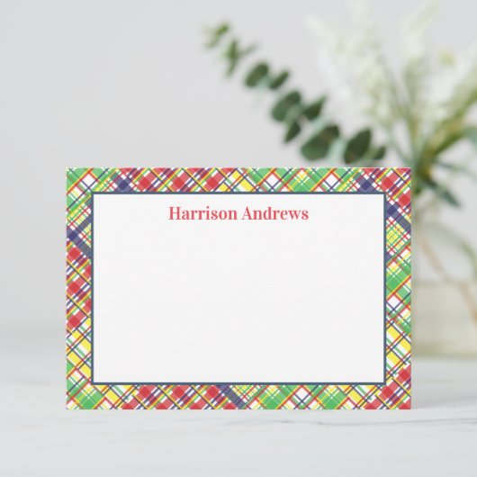 Pset Madras Persoonlijke notitiekaarten (Staand voorkant)