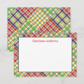 Pset Madras Persoonlijke notitiekaarten (Voorkant / Achterkant)