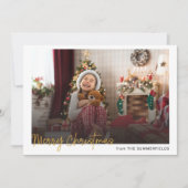 Pset Merry kerstfoto Rustic Red Check Feestdagenkaart (Voorkant)