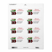 Pset Merry-kerstkousen Etiket (Full Sheet)