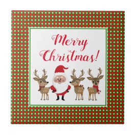 Pset Merry Kerstmis, aangepast aan de kerstman Tegeltje
