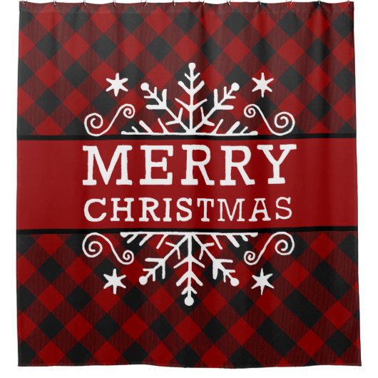 Pset Merry-kerstsnowflake Douchegordijn (Voorkant)