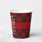 Pset Merry-kerstsnowflake Papieren Bekers (Achterkant)