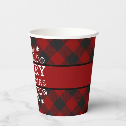 Pset Merry-kerstsnowflake Papieren Bekers (Achterkant)