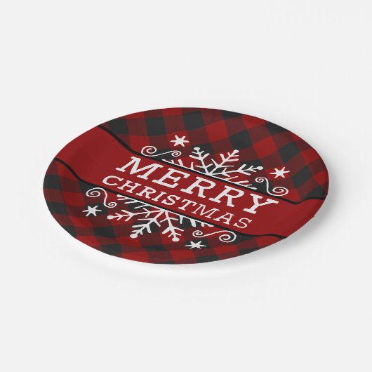 Pset Merry-kerstsnowflake Papieren Bordje (Gekanteld)
