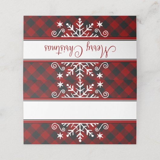 Pset Merry-kerstsnowflake Plaatskaartje (Buitenkant ongevouwen)