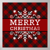 Pset Merry-kerstsnowflake Poster (Voorkant)