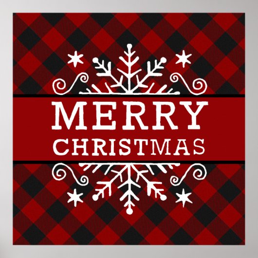 Pset Merry-kerstsnowflake Poster (Voorkant)