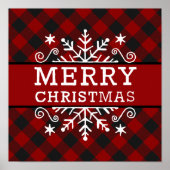 Pset Merry-kerstsnowflake Poster (Voorkant)