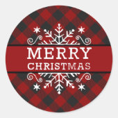 Pset Merry-kerstsnowflake Ronde Sticker (Voorkant)