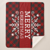 Pset Merry-kerstsnowflake Sherpa Deken (Voorkant)