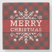 Pset Merry-kerstsnowflake Stenen Onderzetter (Voorkant)