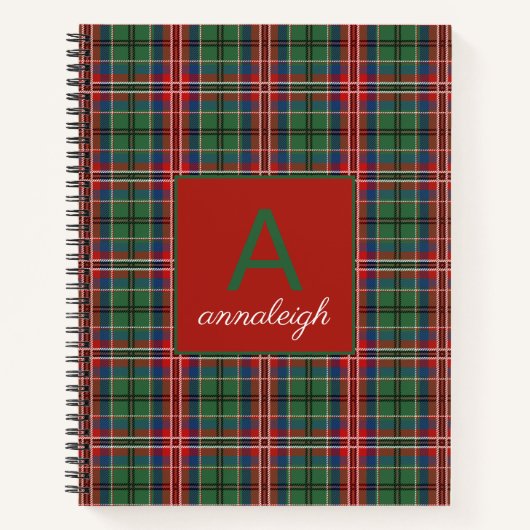 Pset Monogrammed Initiaal Clan MacCulloch Tartan Notitieboek (Voorkant)