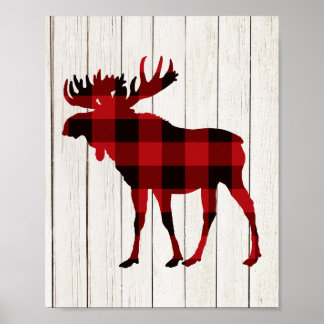 Pset Moose Art Kerstdecor Lumberjack Party Poster