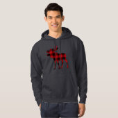Pset Moose Hoodie Hooded Sweatshirt Red en Black (Voorkant volledig)