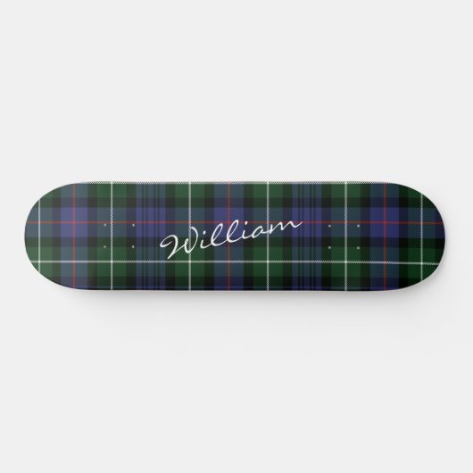 Pset Paars Green Tartan McKenzie Persoonlijk Skateboard (Horizontaal)