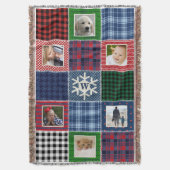 Pset Patchwork Foto en Monogrammed Snowflake Deken (Voorkant Verticaal)